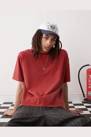 Weekday Camiseta roja de corte cuadrado Great de