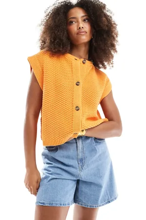 ASOS Chaleco de corte cuadrado con detalle de botones de punto de