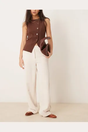 ASOS Pantalones de sastre color de pernera recta de -Neutro