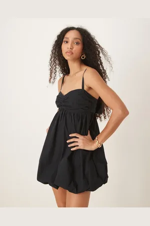 Abercrombie & Fitch Vestido corto estilo babydoll con bajo abullonado de