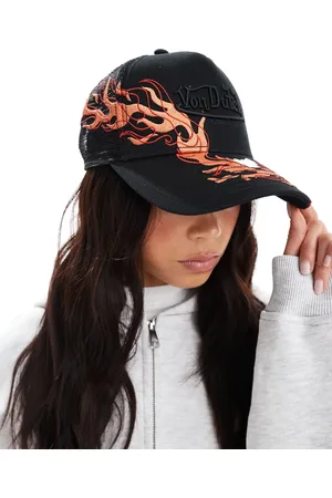 Von Dutch Gorra de camionero negra con detalle de llama Tribeca de