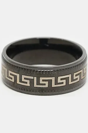 ASOS Anillo con diseño de grecas de acero inoxidable resistente al agua de