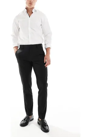 ASOS Pantalones de vestir negros de corte tapered de