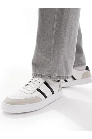 Paul Smith Zapatillas de deporte blancas con franjas laterales y logo de cuero de Paul Smith