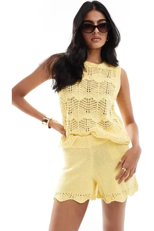 VERO MODA Top pastel sin mangas de punto de croché de (parte de un conjunto)