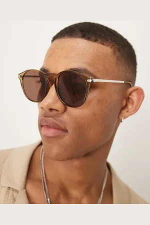 ASOS Gafas de sol caquis con montura redonda y lentes caquis de