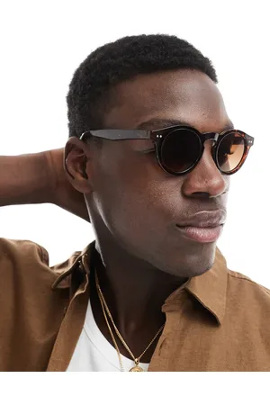 ASOS Gafas de sol efecto carey con montura redondeada y lentes ahumado de