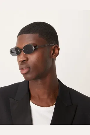 ASOS Gafas de sol con montura al aire, patillas negras y lentes ahumadas ovaladas de