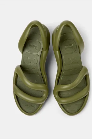 Camper Sandalias verdes de tacón de