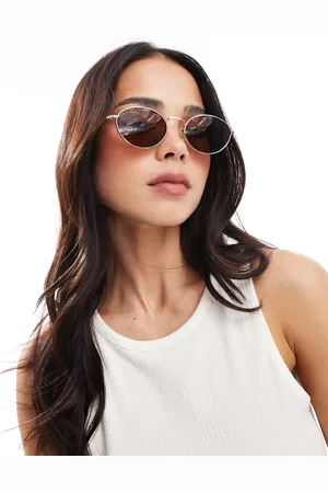 VERO MODA Gafas de sol doradas ovaladas con montura de metal de -Dorado