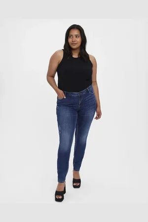 VERO MODA Vaqueros azul oscuro de corte slim de