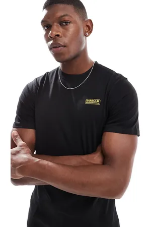 Barbour Camiseta negra de corte slim con logo de -Negro