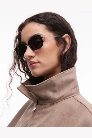MANGO Gafas de sol negras con montura de metal de