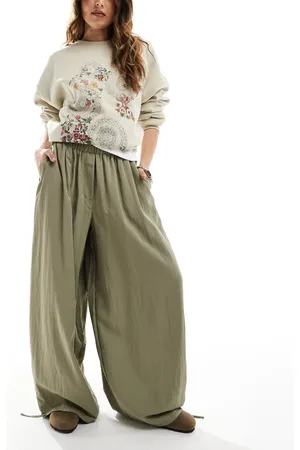 ASOS Pantalones de pernera muy ancha con lazada en la cintura de