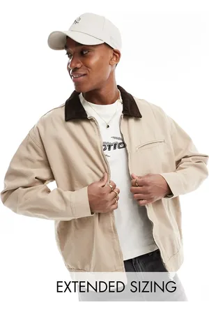 ASOS Chaqueta Harrington extragrande con lavado color de -Beis neutro