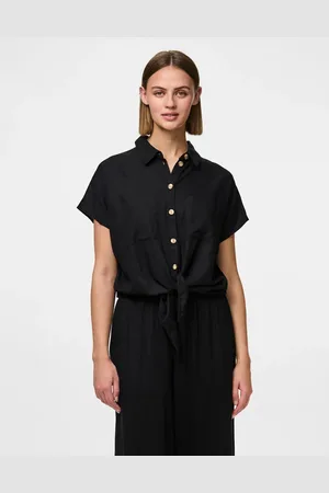 Pieces® Camisa negra de manga corta de