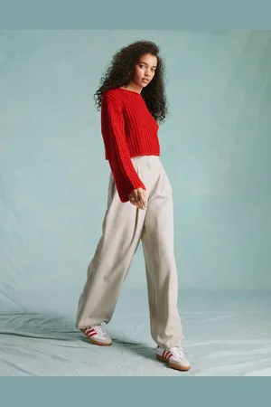 Miss Selfridge Pantalones de sastre color de pernera ancha de -Beis neutro