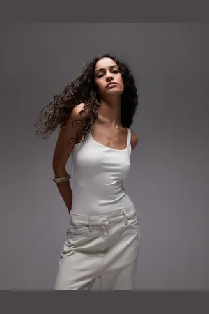 MANGO Body con cuello ancho de canalé de