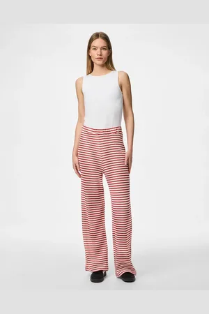 Pieces® Pantalones de pernera ancha de -Blanco