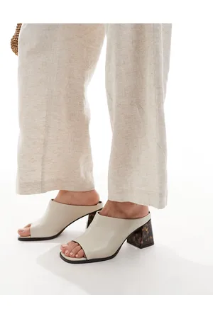 River Island Mules color de tacón grueso de -Blanco