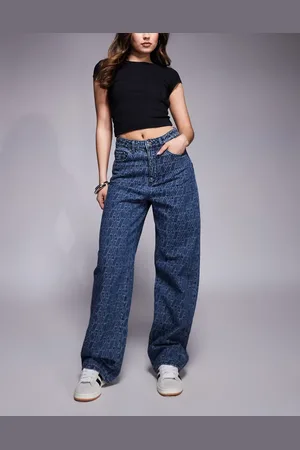 Armani Exchange Vaqueros azul medio de pernera recta con monograma de