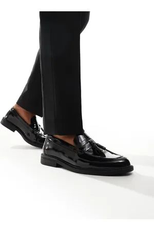 Schuh Mocasines negros con borlas Randall de