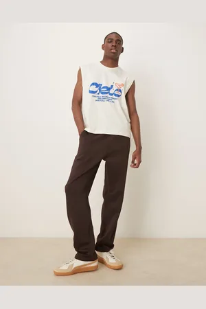 ASOS Joggers marrones de pernera recta de tejido efecto neopreno de -Marrón