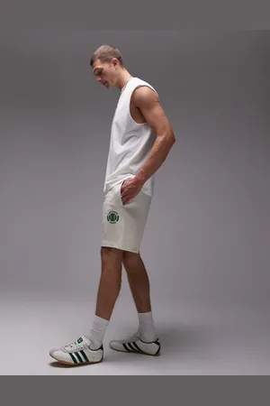 Lacoste Pantalones cortos blancos con emblema de tenis de punto de