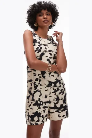 Topshop Mono corto con estampado animal abstracto de -Multicolor