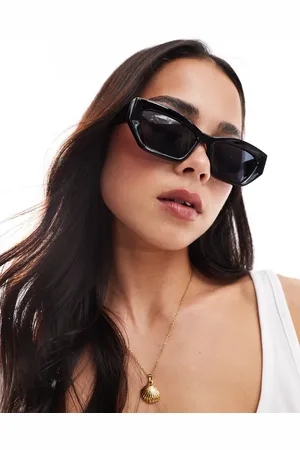 VERO MODA Gafas de sol negras de estilo ojos de gato angular de -Negro