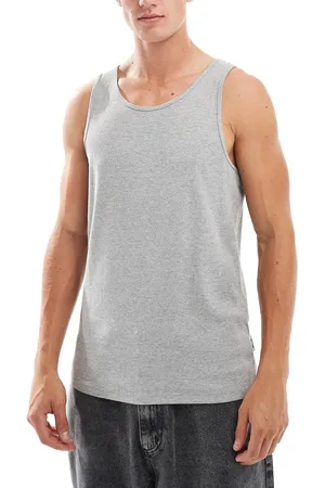 Only & Sons Pack de 3 camisetas de color negro, blanco y gris claro sin mangas de
