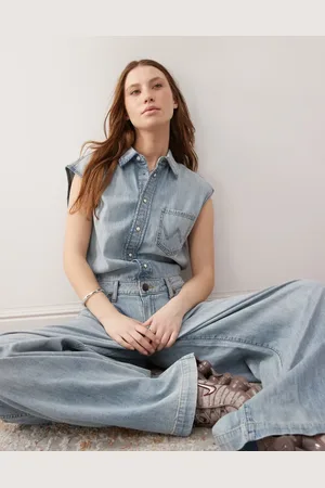 Wrangler Mono vaquero largo con lavado azul claro de
