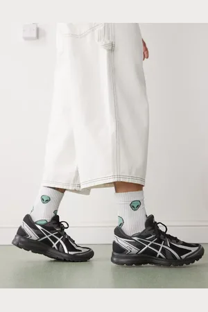 Asics Zapatillas de deporte negras y plateado puro Jog 100 S de