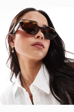 VERO MODA Gafas de sol efecto carey estilo ojos de gato de -Marrón