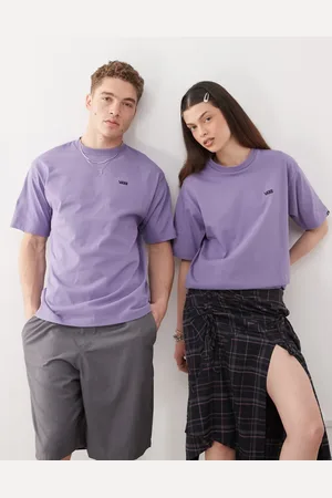 Vans Camiseta extragrande con logo en el lado izquierdo del pecho de -Morado