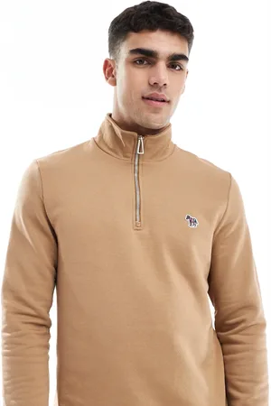 Paul Smith Sudadera color con media cremallera y logo de cebra de -Marrón