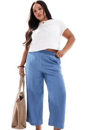 VERO MODA Pantalones capri de cambray de