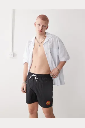 Santa Cruz Shorts de baño negros con logo Classic Dot de