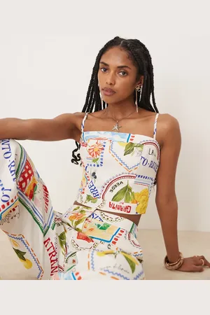 Forever New Bralette con estampado de postal de (parte de un conjunto)-Blanco