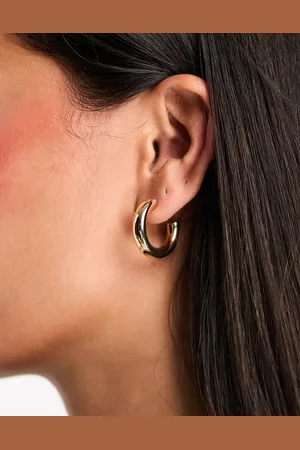 Accessorize Pendientes de aro pequeños dorados gruesos de