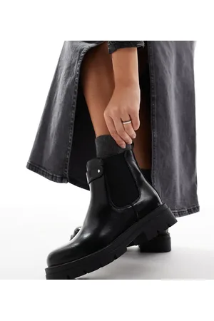 Glamorous Botas Chelsea negras con suela gruesa de