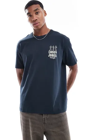 Wrangler Camiseta extragrande de estilo worker vintage con logo "Casey Jones" de tejido grueso de