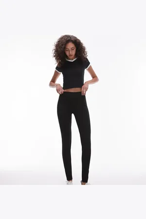 Topshop Leggings largos negros de tejido grueso de