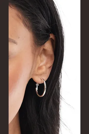 Accessorize Pendientes de aro pequeños plateados sencillos de