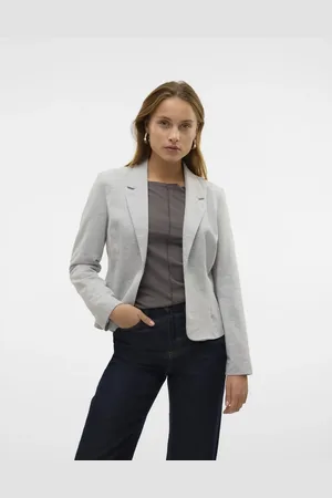 VERO MODA Americana gris claro jaspeado de
