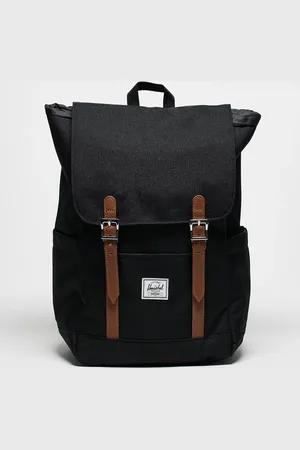 Herschel Mochila pequeña negra con correas tostado Retreat de Herschel