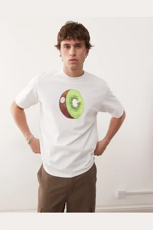Gramicci Camiseta blanca con estampado gráfico de kiwi de