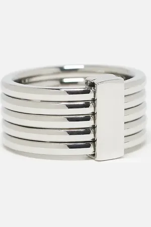 ASOS Anillo con diseño móvil de acero inoxidable resistente al agua de