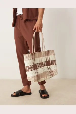 ASOS Bolso tote a cuadros estilo shopper con diseño entretejido de