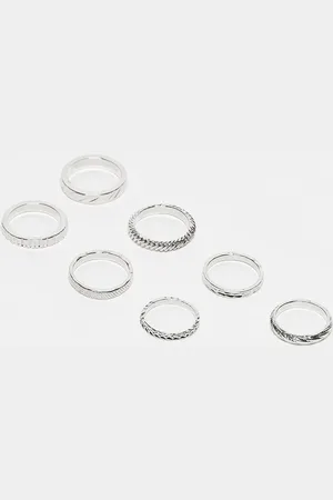 ASOS Pack de 7 anillos pulido con diseño de serpiente de